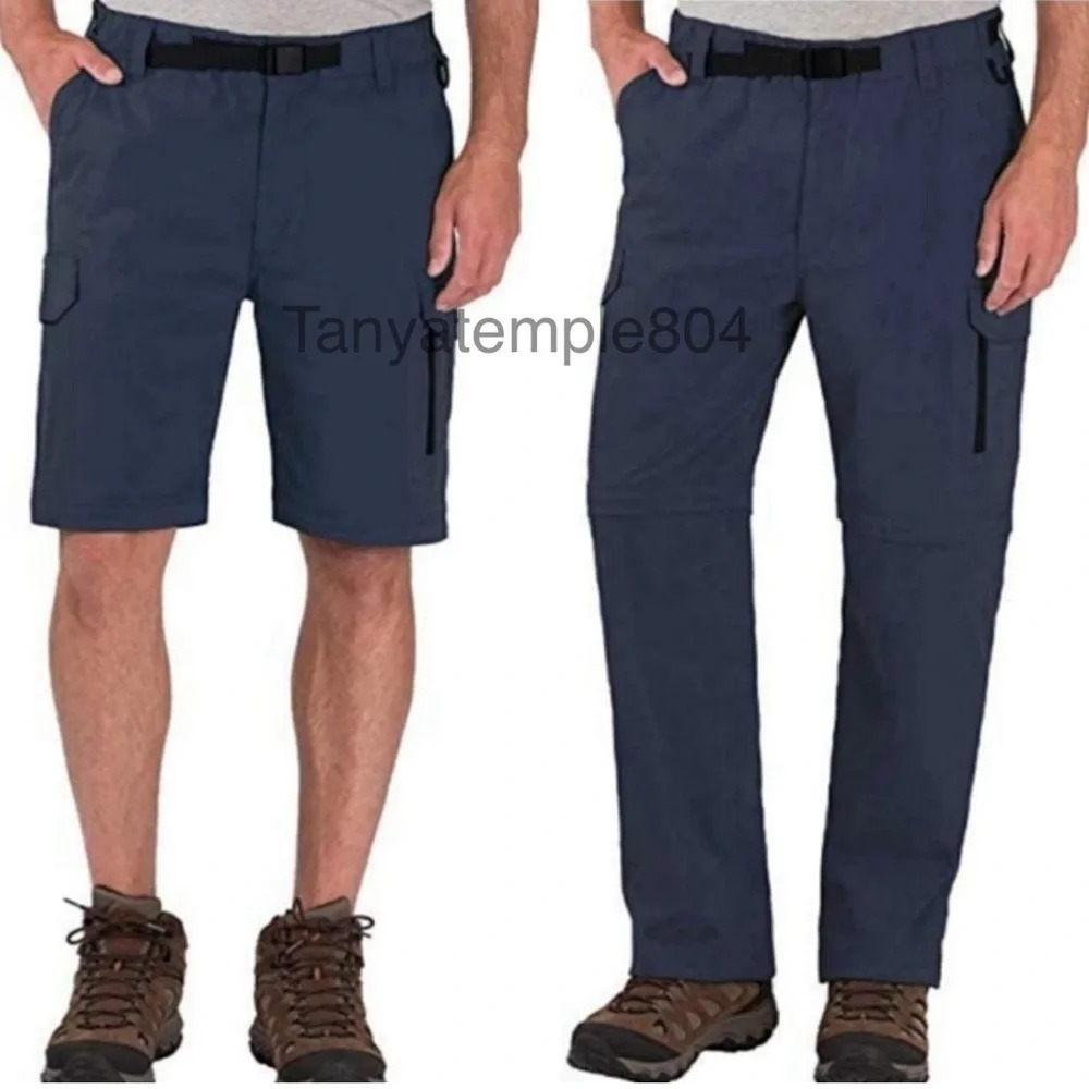 BC Clothing Men's Convertible Stretch Cargo Hiking Pants Shorts Zip Pocket - Picture 4 of 16